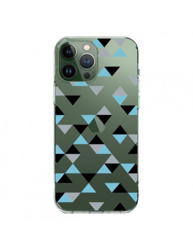 iPhone 13 Pro Max Case Triangles Ice Blue Black Clear - Project M