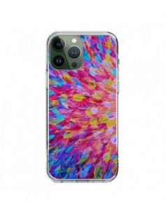 iPhone 13 Pro Max Case Flowers Blue Pink Splash - Ebi...