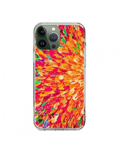 Coque iPhone 13 Pro Max Fleurs Oranges Neon Splash - Ebi Emporium