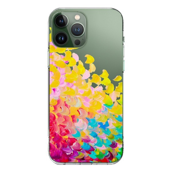 Coque iPhone 13 Pro transparente logo multicolore