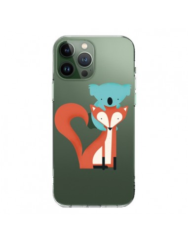 Coque iPhone 13 Pro Max Renard et Koala Love Transparente - Jay Fleck