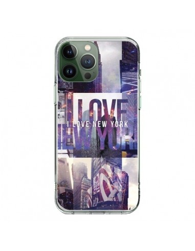 Coque iPhone 13 Pro Max I love New Yorck City violet - Javier Martinez