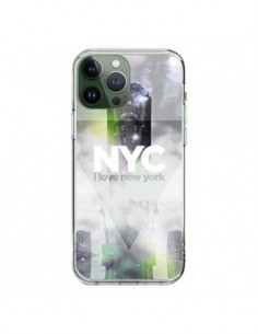 Cover iPhone 13 Pro Max I Love New York City Grigio Verde...
