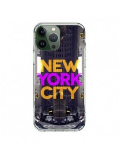 Cover iPhone 13 Pro Max New York City Arancione Viola -...