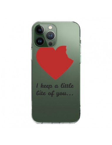 Coque iPhone 13 Pro Max I keep a little bite of you Love Heart Amour Transparente - Julien Martinez