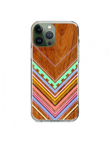 Coque iPhone 13 Pro Max Azteque Arbutus Pastel Bois Aztec Tribal - Jenny Mhairi