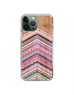 Cover iPhone 13 Pro Max Viola Bosco Legno Azteque Aztec...