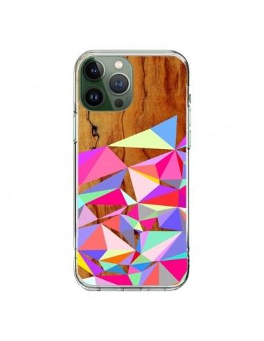 Coque iPhone 13 Pro Max Wooden Multi Geo Bois Azteque Aztec Tribal - Jenny Mhairi