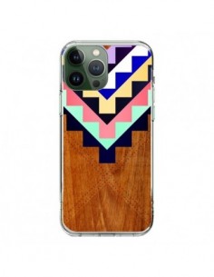 Cover iPhone 13 Pro Max Wooden Tribal Legno Azteco Aztec...