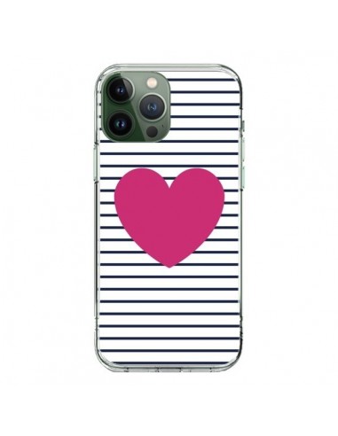 Coque iPhone 13 Pro Max Coeur Traits Marin - Jonathan Perez