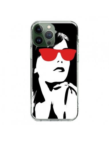 Coque iPhone 13 Pro Max Fille Lunettes Rouges - Jonathan Perez