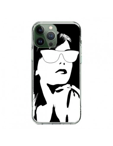 Cover iPhone 13 Pro Max Ragazza Occhiali Bianco - Jonathan Perez