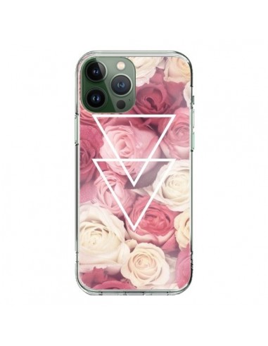 Coque iPhone 13 Pro Max Roses Triangles Fleurs - Jonathan Perez