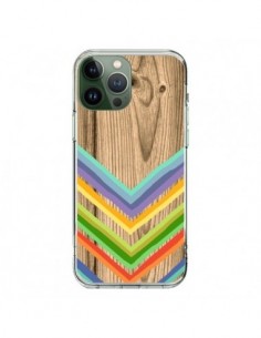 Cover iPhone 13 Pro Max Tribal Azteco Legno Wood -...