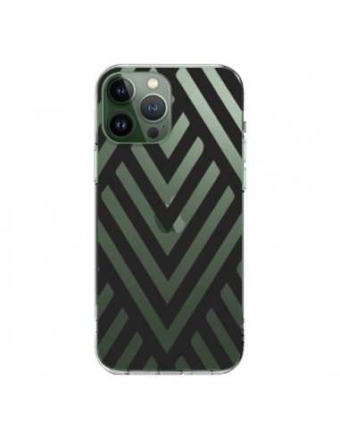 Coque iPhone 13 Pro Max Geometric Azteque Noir Transparente - Dricia Do