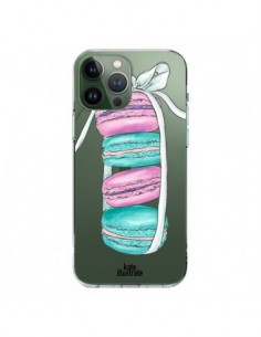 Cover iPhone 13 Pro Max Macarons Rosa Menta Trasparente -...