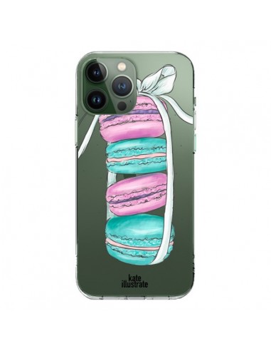 iPhone 13 Pro Max Case Macarons Pink Mint Clear - kateillustrate