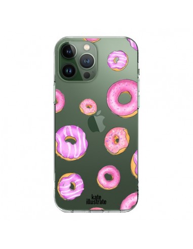 Coque iPhone 13 Pro Max Pink Donuts Rose Transparente - kateillustrate