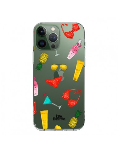 Coque iPhone 13 Pro Max Summer Essentials Ete Essentiel Transparente - kateillustrate