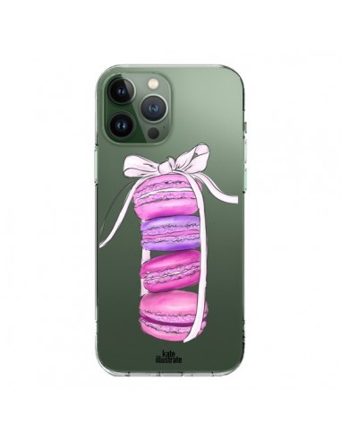 Coque iPhone 13 Pro Max Macarons Pink Purple Rose Violet Transparente - kateillustrate