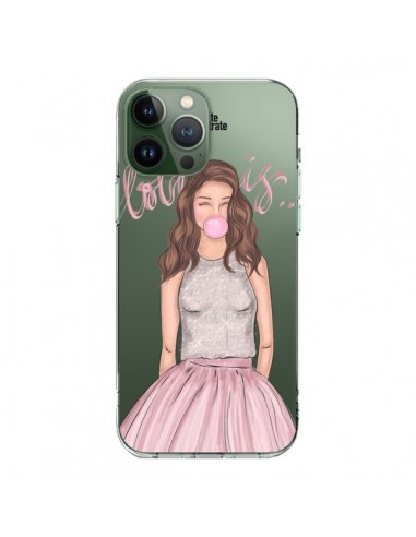 Cover iPhone 13 Pro Max Bubble Girl Tiffany Rosa Trasparente - kateillustrate