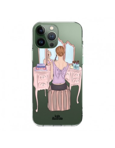 Coque iPhone 13 Pro Max Vanity Coiffeuse Make Up Transparente - kateillustrate