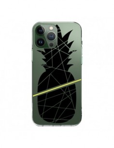 Coque iPhone 13 Pro Max Ananas Noir Transparente -...