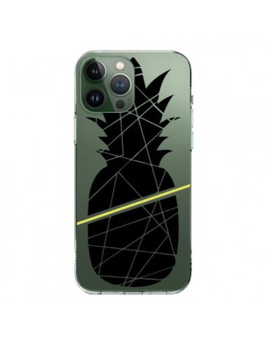 Coque iPhone 13 Pro Max Ananas Noir Transparente - Koura-Rosy Kane