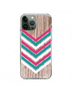 Cover iPhone 13 Pro Max Tribale Azteco Legno Wood Freccia...