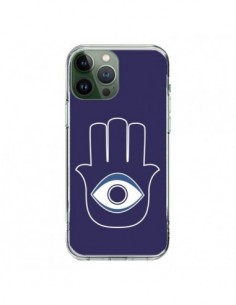 Coque iPhone 13 Pro Max Main de Fatma Oeil Bleu - Laetitia