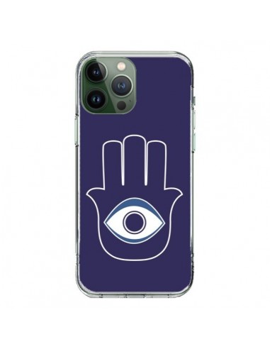 Cover iPhone 13 Pro Max Mano di Fatima Occhio Blu - Laetitia