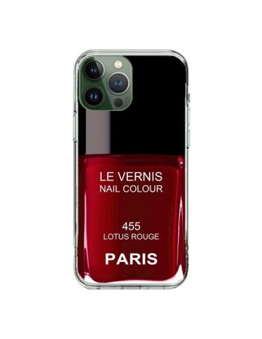 Coque iPhone 13 Pro Max Vernis Paris Lotus Rouge - Laetitia