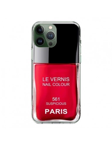Coque iPhone 13 Pro Max Vernis Paris Suspicious Rouge - Laetitia