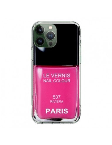 Coque iPhone 13 Pro Max Vernis Paris Riviera Rose - Laetitia