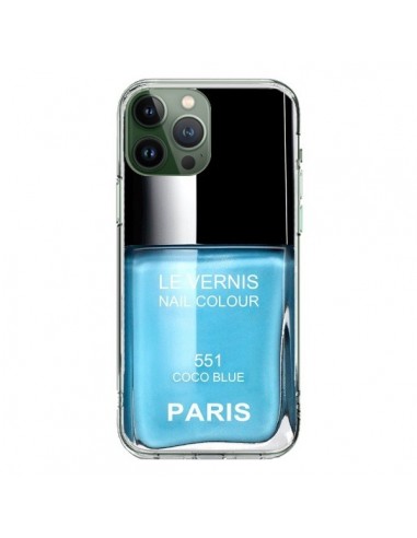 Coque iPhone 13 Pro Max Vernis Paris Coco Blue Bleu - Laetitia