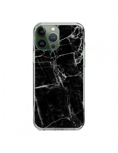 Coque iPhone 13 Pro Max Marbre Marble Noir Black - Laetitia