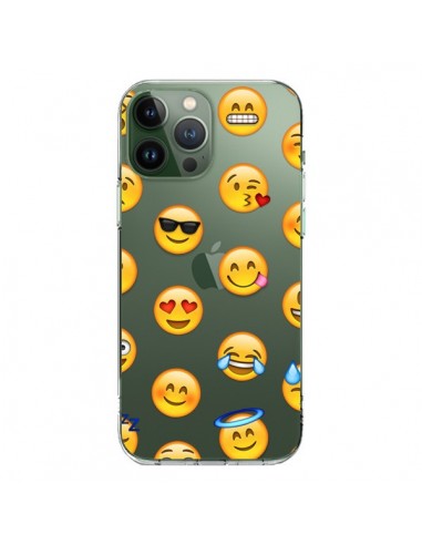 Cover iPhone 13 Pro Max Emoji Sorriso Trasparente - Laetitia