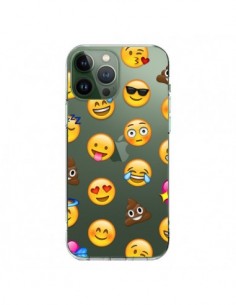 Coque iPhone 13 Pro Max Emoticone Emoji Transparente -...