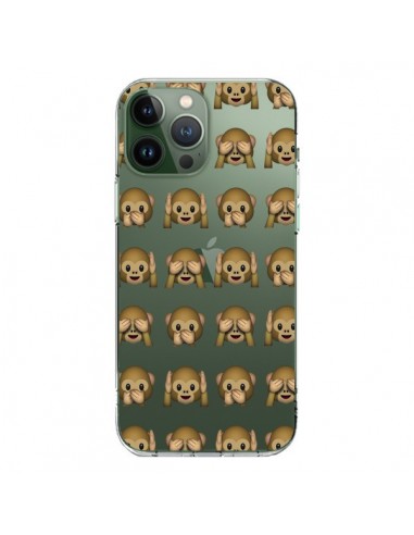 Cover iPhone 13 Pro Max Emoji Scimmia Trasparente - Laetitia