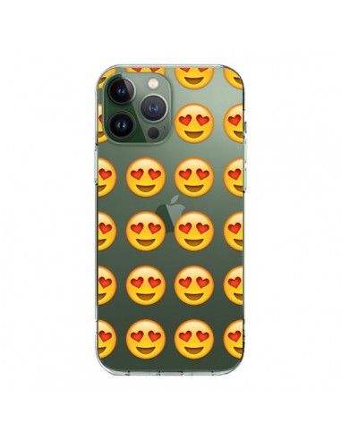 Coque iPhone 13 Pro Max Love Amoureux Smiley Emoticone Emoji Transparente - Laetitia