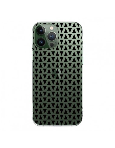 Cover iPhone 13 Pro Max Triangolo Romi Azteco Nero Trasparente - Laetitia