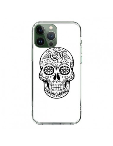 Coque iPhone 13 Pro Max Tête de Mort Mexicaine Noir - Laetitia