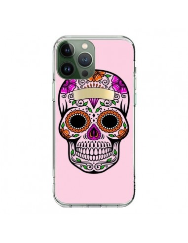 Coque iPhone 13 Pro Max Tête de Mort Mexicaine Rose Multicolore - Laetitia