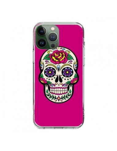 Coque iPhone 13 Pro Max Tête de Mort Mexicaine Rose Fushia - Laetitia