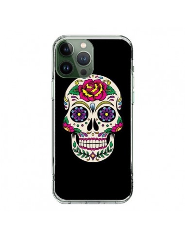 Coque iPhone 13 Pro Max Tête de Mort Mexicaine Multicolore Noir - Laetitia
