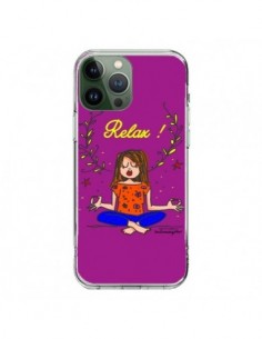 Coque iPhone 13 Pro Max Fille Relax Zen Yoga -...