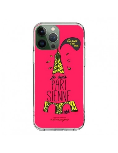 Coque iPhone 13 Pro Max Je suis Parisienne La Tour Eiffel Rose - Leellouebrigitte