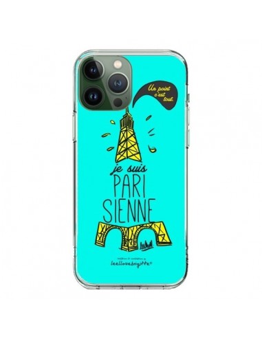 Coque iPhone 13 Pro Max Je suis Parisienne La Tour Eiffel Bleu - Leellouebrigitte