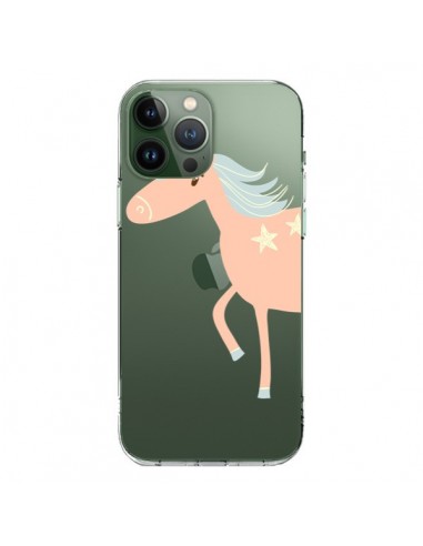 Cover iPhone 13 Pro Max Unicorno Rosa Trasparente - Petit Griffin