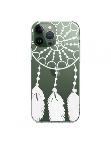 Cover iPhone 13 Pro Max Acchiappasogni Bianco Dreamcatcher Trasparente - Petit Griffin